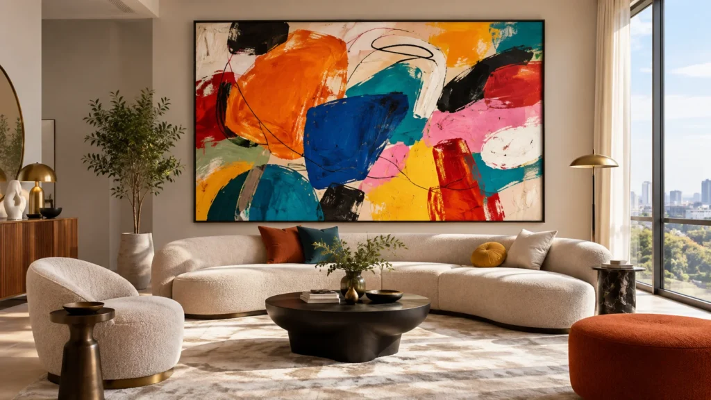 large funky wall art for living room