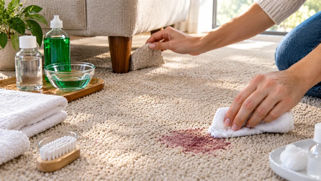 Dried Stain & Carpet Safety Test